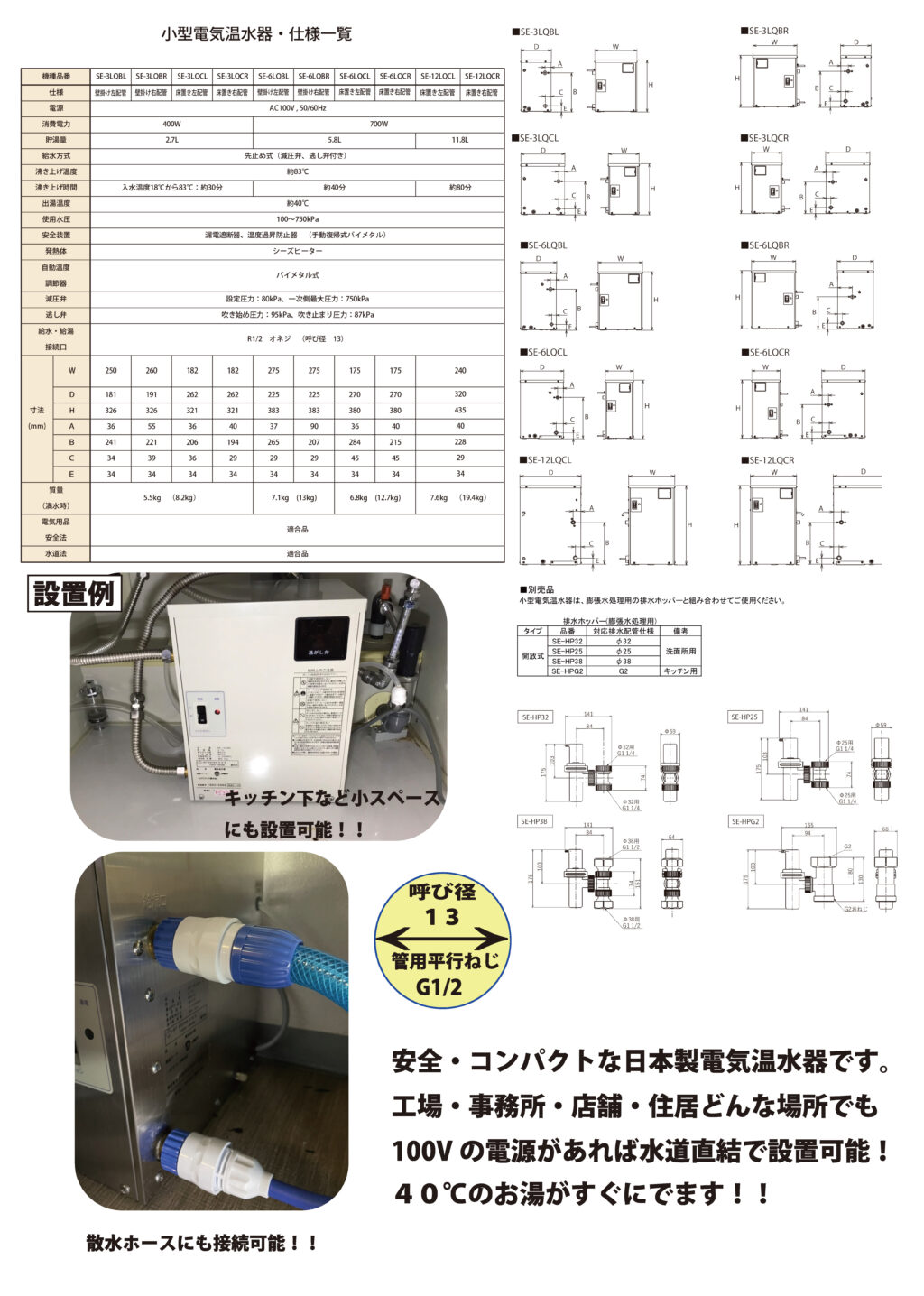 小型電気温水器 – NBCエンジニア